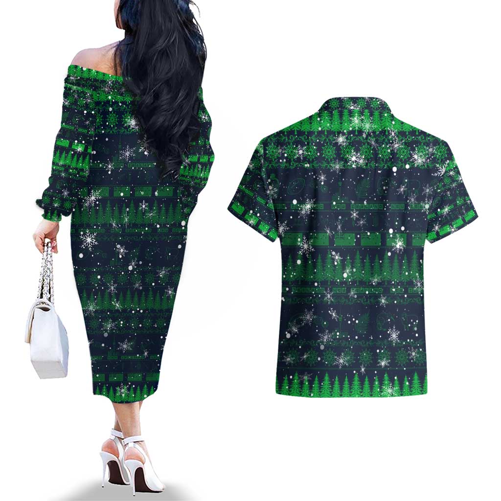 Merry Christmas New Zealand Couples Matching Off The Shoulder Long Sleeve Dress and Hawaiian Shirt Xmas Travel Map - Aussie Hoodie