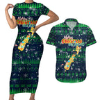 Merry Christmas New Zealand Couples Matching Short Sleeve Bodycon Dress and Hawaiian Shirt Xmas Travel Map - Aussie Hoodie