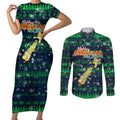 Merry Christmas New Zealand Couples Matching Short Sleeve Bodycon Dress and Long Sleeve Button Shirt Xmas Travel Map - Aussie Hoodie