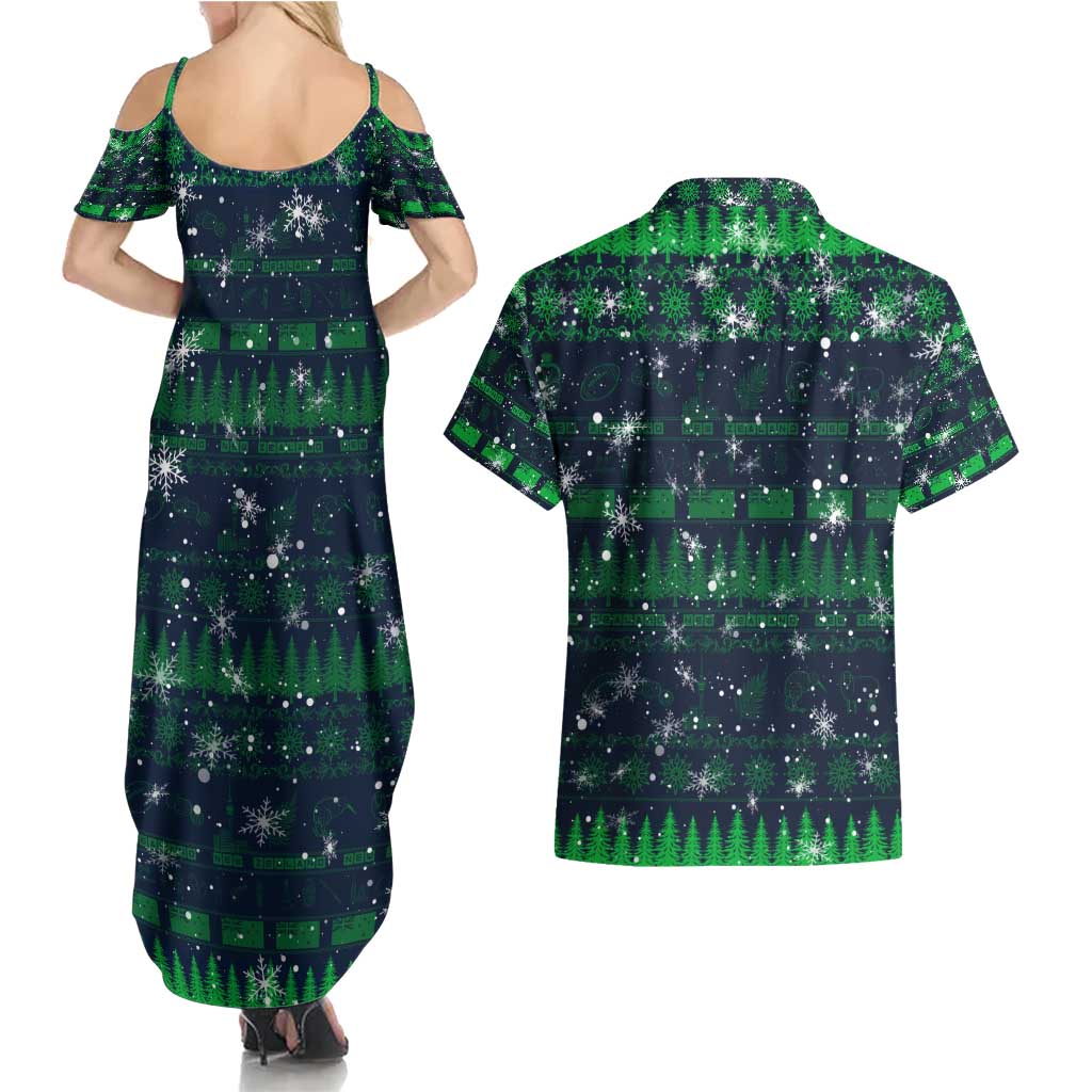 Merry Christmas New Zealand Couples Matching Summer Maxi Dress and Hawaiian Shirt Xmas Travel Map - Aussie Hoodie