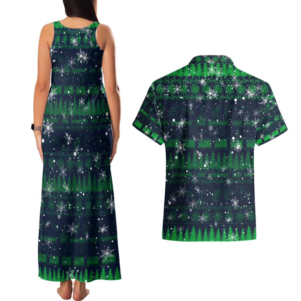 Merry Christmas New Zealand Couples Matching Tank Maxi Dress and Hawaiian Shirt Xmas Travel Map - Aussie Hoodie