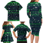 Merry Christmas New Zealand Family Matching Long Sleeve Bodycon Dress and Hawaiian Shirt Xmas Travel Map - Aussie Hoodie