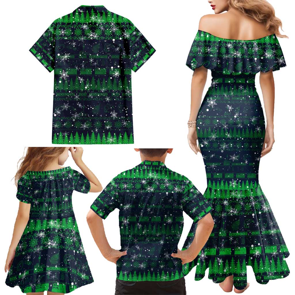 Merry Christmas New Zealand Family Matching Mermaid Dress and Hawaiian Shirt Xmas Travel Map - Aussie Hoodie