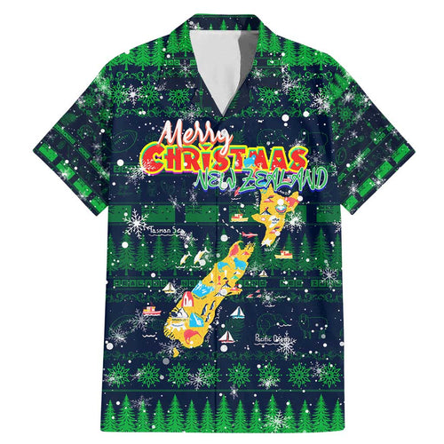 Merry Christmas New Zealand Family Matching Mermaid Dress and Hawaiian Shirt Xmas Travel Map - Aussie Hoodie