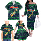 Merry Christmas New Zealand Family Matching Off The Shoulder Long Sleeve Dress and Hawaiian Shirt Xmas Travel Map - Aussie Hoodie