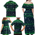 Merry Christmas New Zealand Family Matching Off Shoulder Maxi Dress and Hawaiian Shirt Xmas Travel Map - Aussie Hoodie