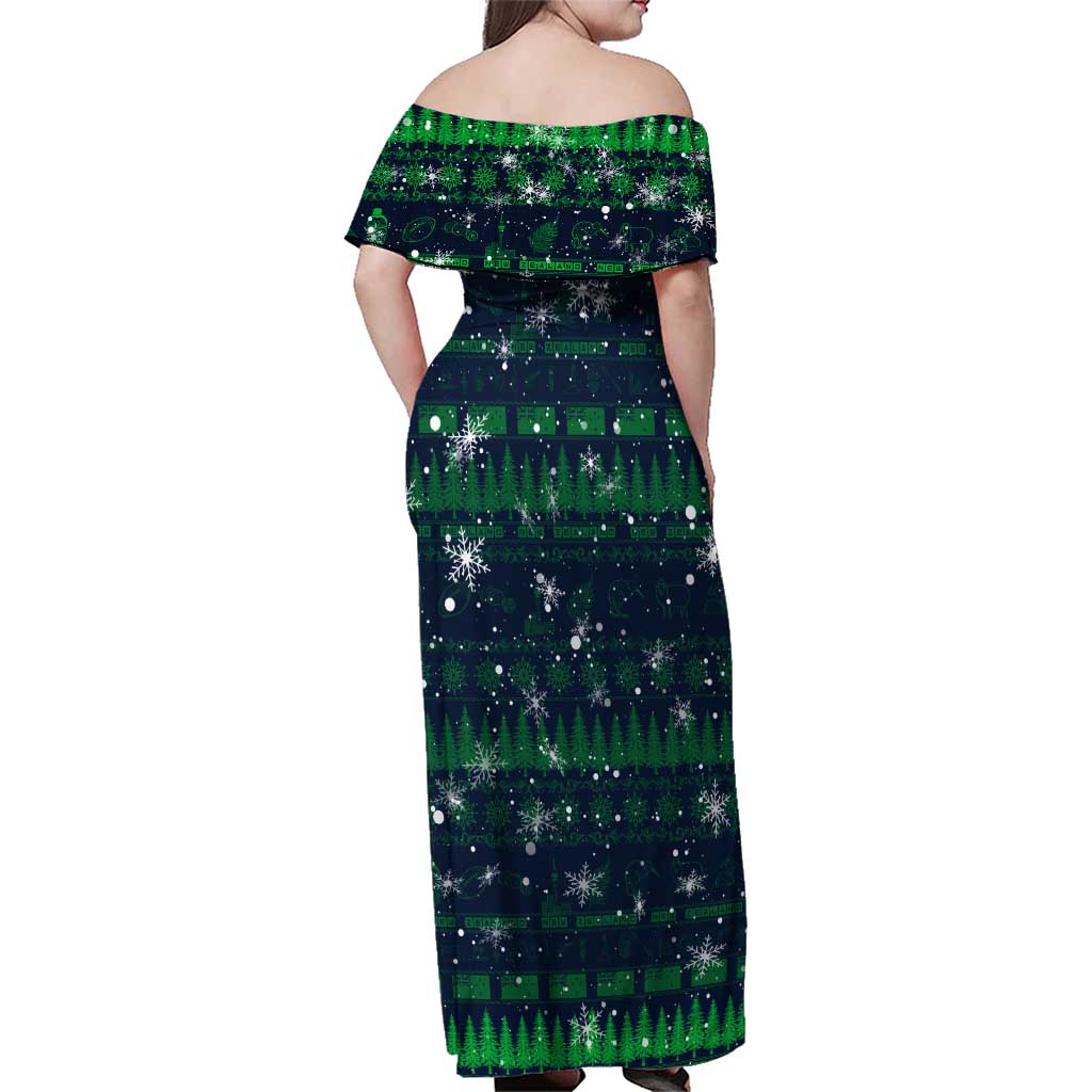 Merry Christmas New Zealand Family Matching Off Shoulder Maxi Dress and Hawaiian Shirt Xmas Travel Map - Aussie Hoodie