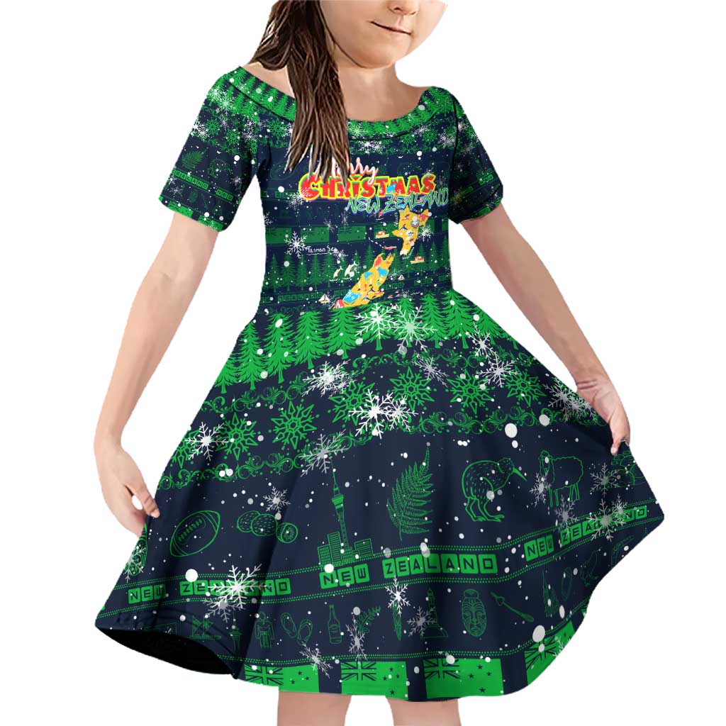Merry Christmas New Zealand Family Matching Off Shoulder Short Dress and Hawaiian Shirt Xmas Travel Map - Aussie Hoodie