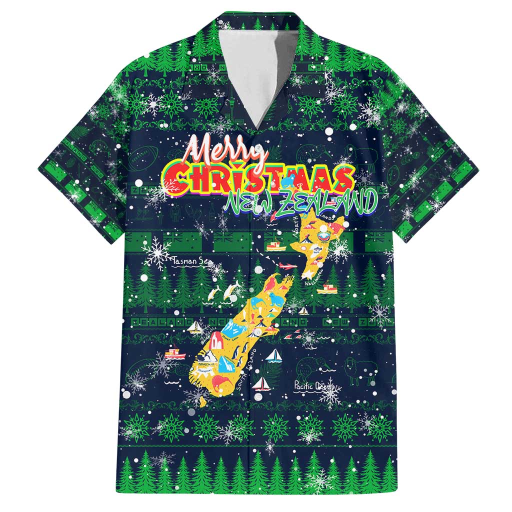 Merry Christmas New Zealand Family Matching Off Shoulder Short Dress and Hawaiian Shirt Xmas Travel Map - Aussie Hoodie