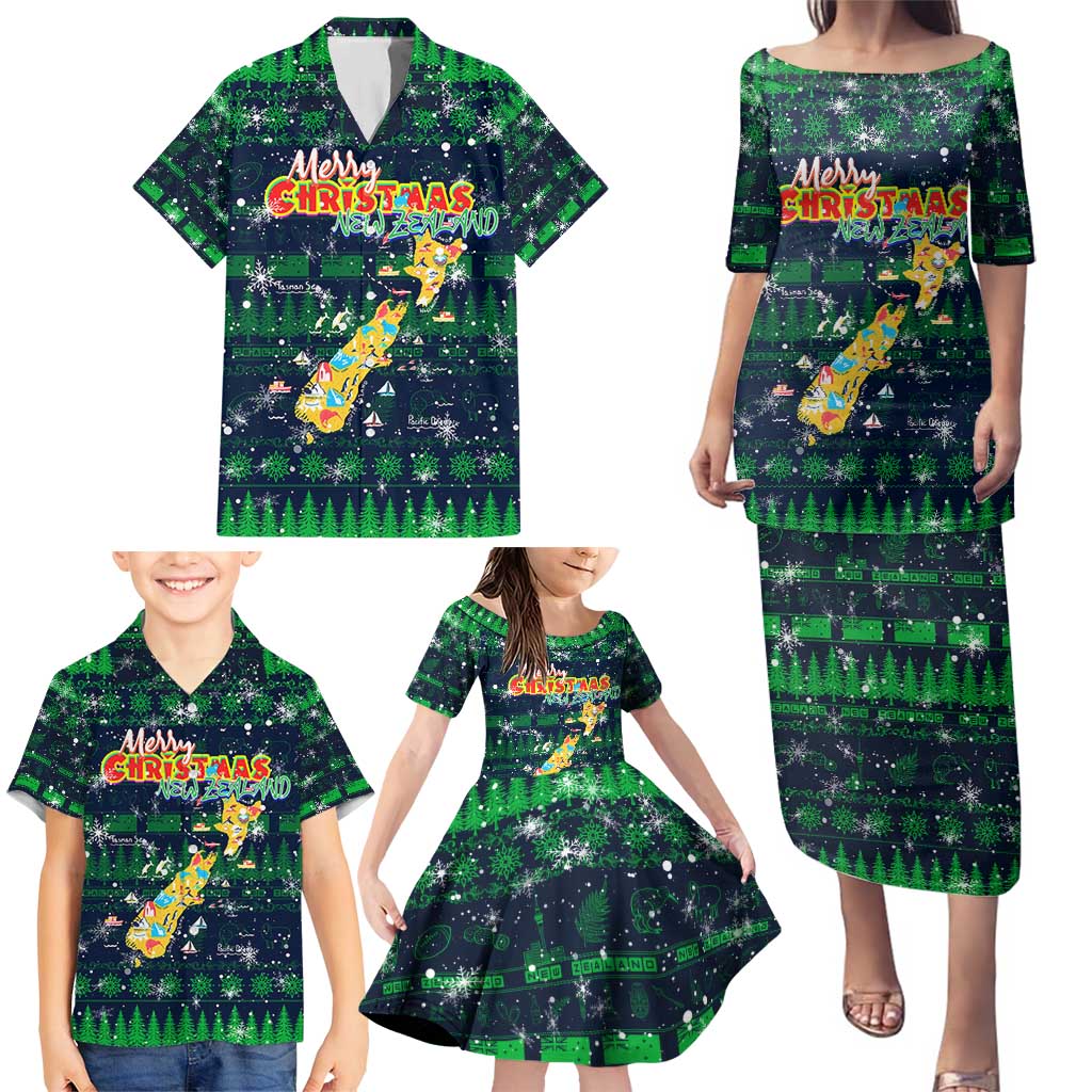 Merry Christmas New Zealand Family Matching Puletasi and Hawaiian Shirt Xmas Travel Map - Aussie Hoodie