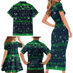 Merry Christmas New Zealand Family Matching Short Sleeve Bodycon Dress and Hawaiian Shirt Xmas Travel Map - Aussie Hoodie