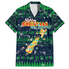Merry Christmas New Zealand Family Matching Short Sleeve Bodycon Dress and Hawaiian Shirt Xmas Travel Map - Aussie Hoodie