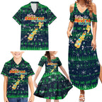 Merry Christmas New Zealand Family Matching Summer Maxi Dress and Hawaiian Shirt Xmas Travel Map - Aussie Hoodie
