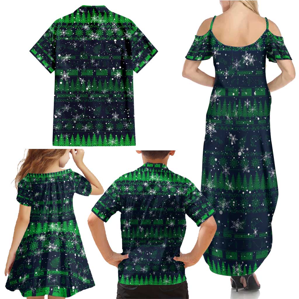 Merry Christmas New Zealand Family Matching Summer Maxi Dress and Hawaiian Shirt Xmas Travel Map - Aussie Hoodie