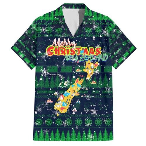 Merry Christmas New Zealand Family Matching Summer Maxi Dress and Hawaiian Shirt Xmas Travel Map - Aussie Hoodie