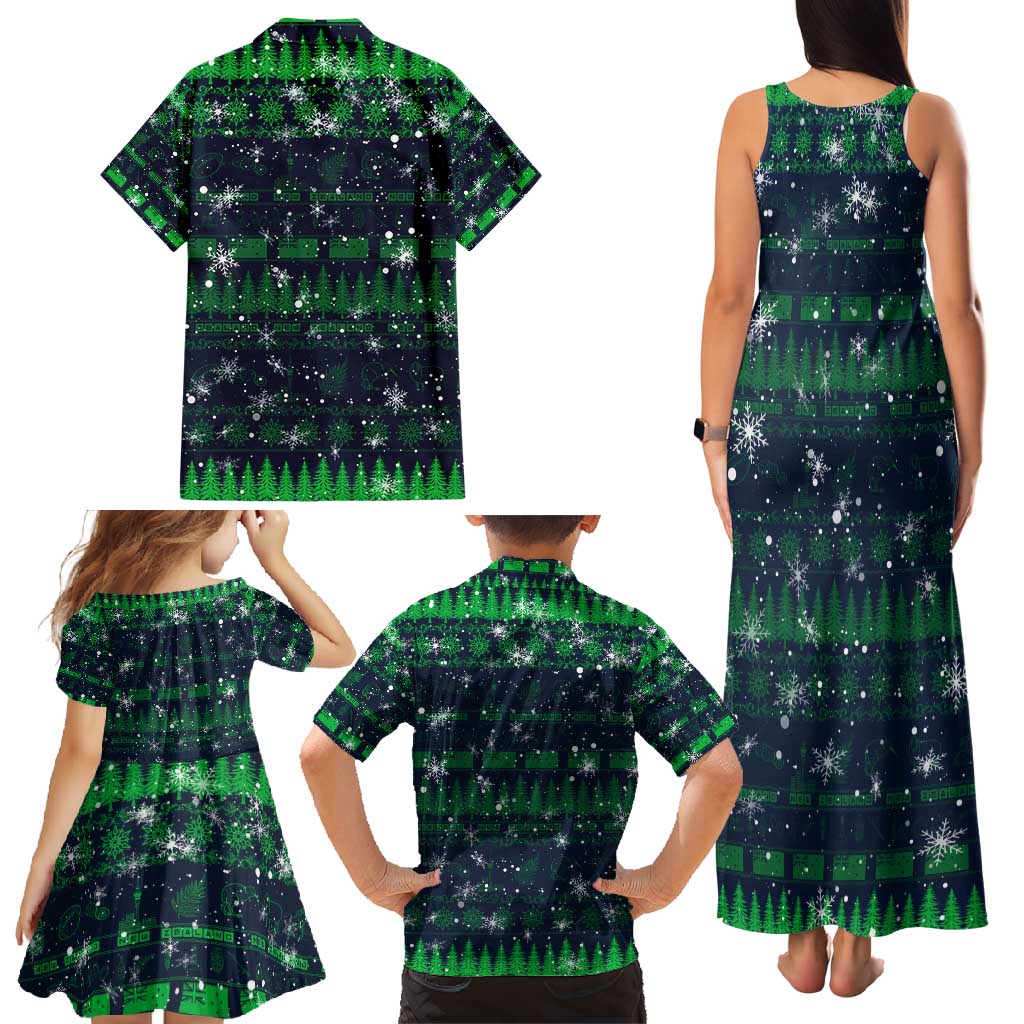 Merry Christmas New Zealand Family Matching Tank Maxi Dress and Hawaiian Shirt Xmas Travel Map - Aussie Hoodie