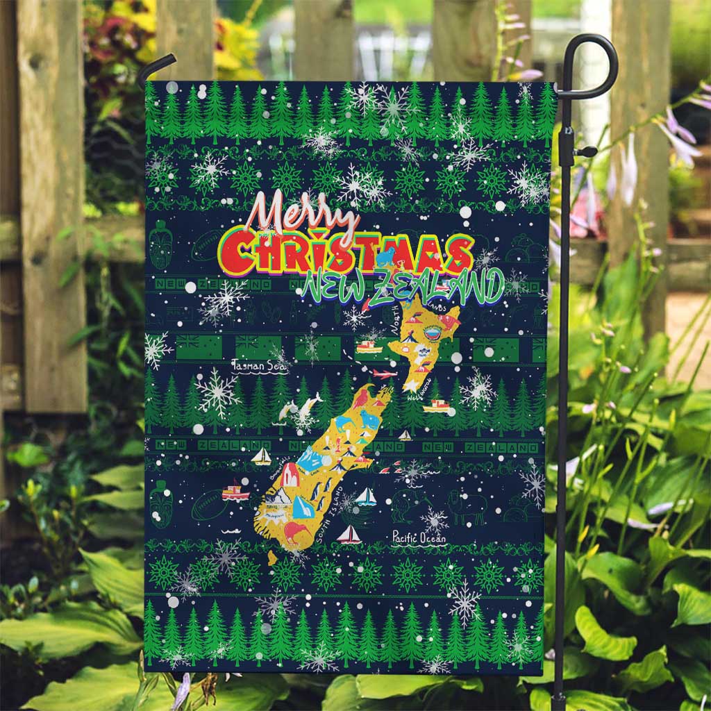 Merry Christmas New Zealand Garden Flag Xmas Travel Map - Aussie Hoodie