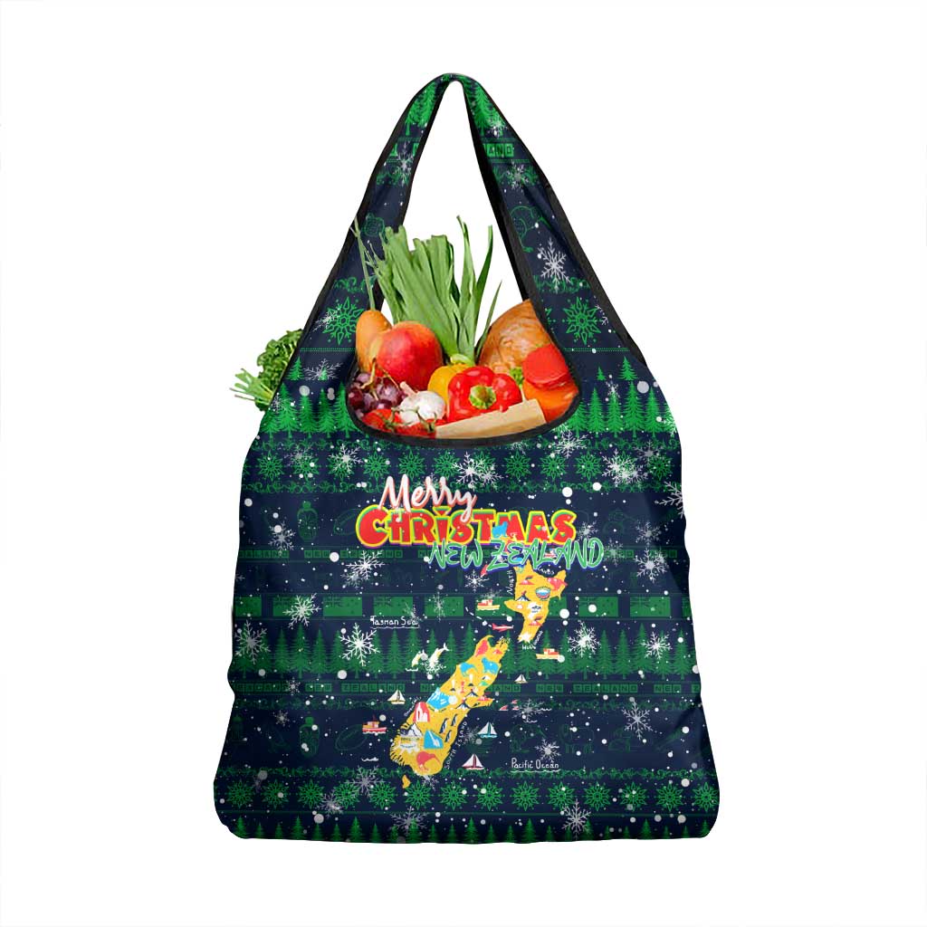Merry Christmas New Zealand Grocery Bag Xmas Travel Map - Aussie Hoodie
