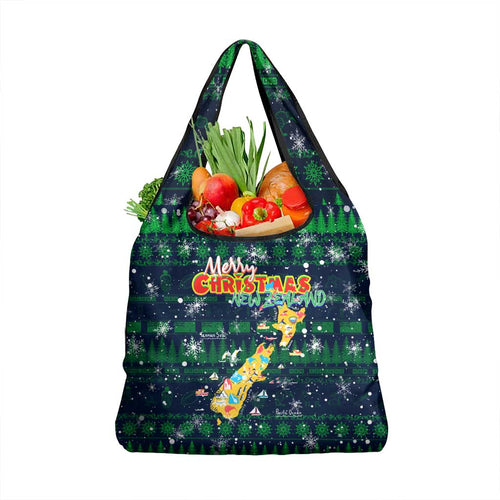 Merry Christmas New Zealand Grocery Bag Xmas Travel Map - Aussie Hoodie