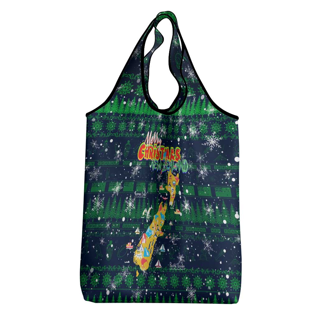 Merry Christmas New Zealand Grocery Bag Xmas Travel Map - Aussie Hoodie
