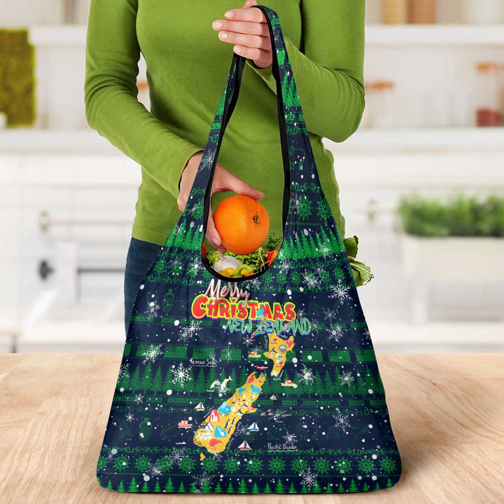 Merry Christmas New Zealand Grocery Bag Xmas Travel Map - Aussie Hoodie