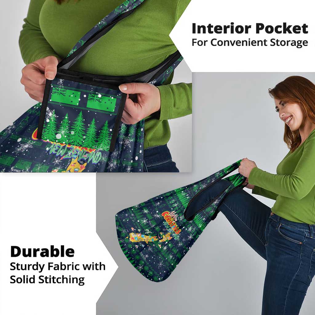 Merry Christmas New Zealand Grocery Bag Xmas Travel Map - Aussie Hoodie