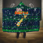 Merry Christmas New Zealand Hooded Blanket Xmas Travel Map - Aussie Hoodie