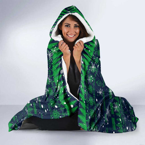Merry Christmas New Zealand Hooded Blanket Xmas Travel Map - Aussie Hoodie