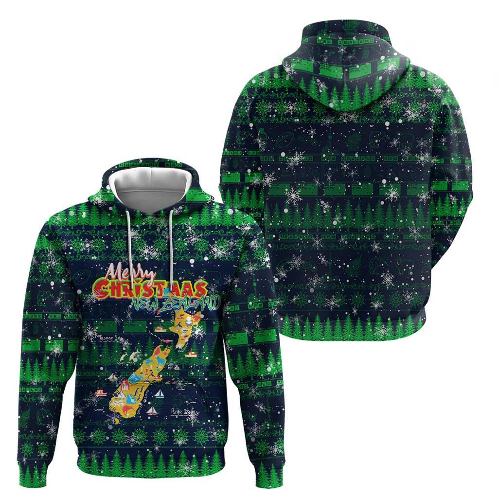 Merry Christmas New Zealand Hoodie Xmas Travel Map - Aussie Hoodie