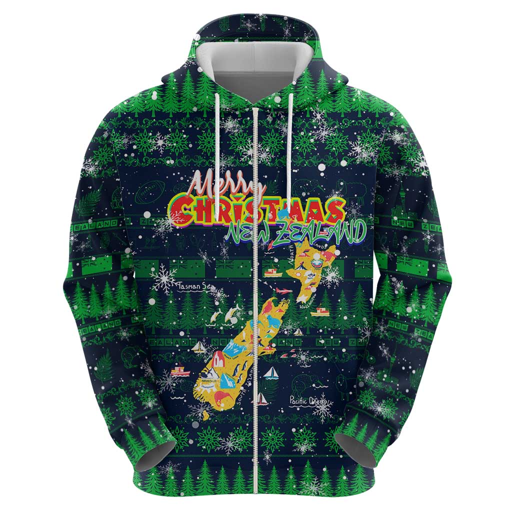 Merry Christmas New Zealand Hoodie Xmas Travel Map - Aussie Hoodie