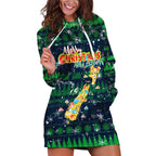Merry Christmas New Zealand Hoodie Dress Xmas Travel Map - Aussie Hoodie