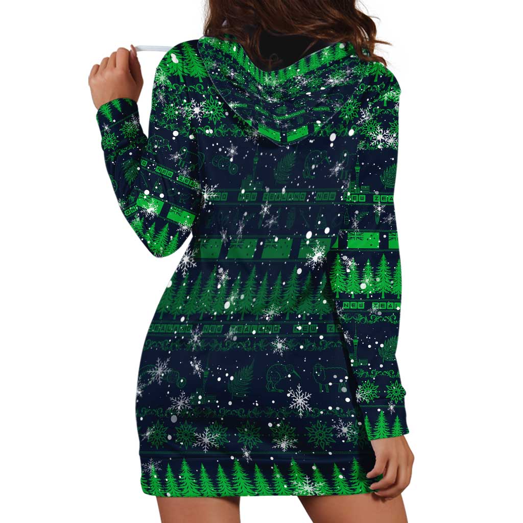 Merry Christmas New Zealand Hoodie Dress Xmas Travel Map - Aussie Hoodie