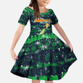Merry Christmas New Zealand Kid Short Sleeve Dress Xmas Travel Map - Aussie Hoodie