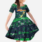 Merry Christmas New Zealand Kid Short Sleeve Dress Xmas Travel Map - Aussie Hoodie