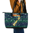 Merry Christmas New Zealand Leather Tote Bag Xmas Travel Map - Aussie Hoodie
