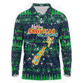 Merry Christmas New Zealand Long Sleeve Polo Shirt Xmas Travel Map - Aussie Hoodie