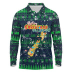 Merry Christmas New Zealand Long Sleeve Polo Shirt Xmas Travel Map - Aussie Hoodie