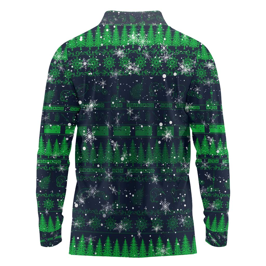 Merry Christmas New Zealand Long Sleeve Polo Shirt Xmas Travel Map - Aussie Hoodie