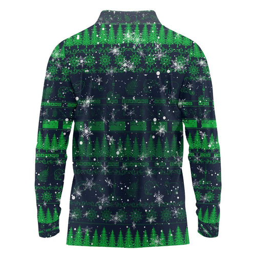 Merry Christmas New Zealand Long Sleeve Polo Shirt Xmas Travel Map - Aussie Hoodie