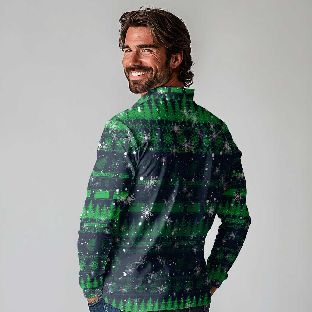 Merry Christmas New Zealand Long Sleeve Polo Shirt Xmas Travel Map - Aussie Hoodie