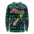 Merry Christmas New Zealand Long Sleeve Shirt Xmas Travel Map - Aussie Hoodie