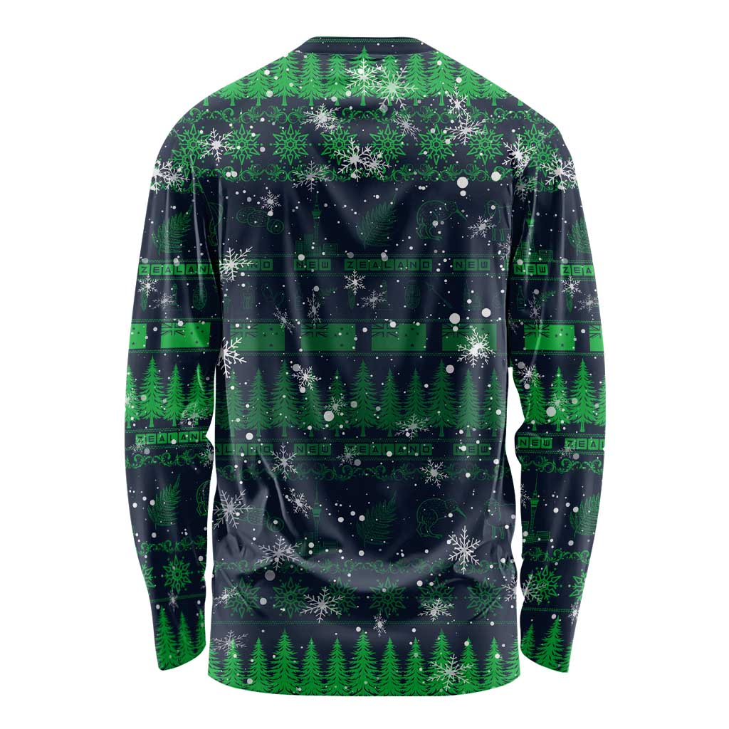 Merry Christmas New Zealand Long Sleeve Shirt Xmas Travel Map - Aussie Hoodie