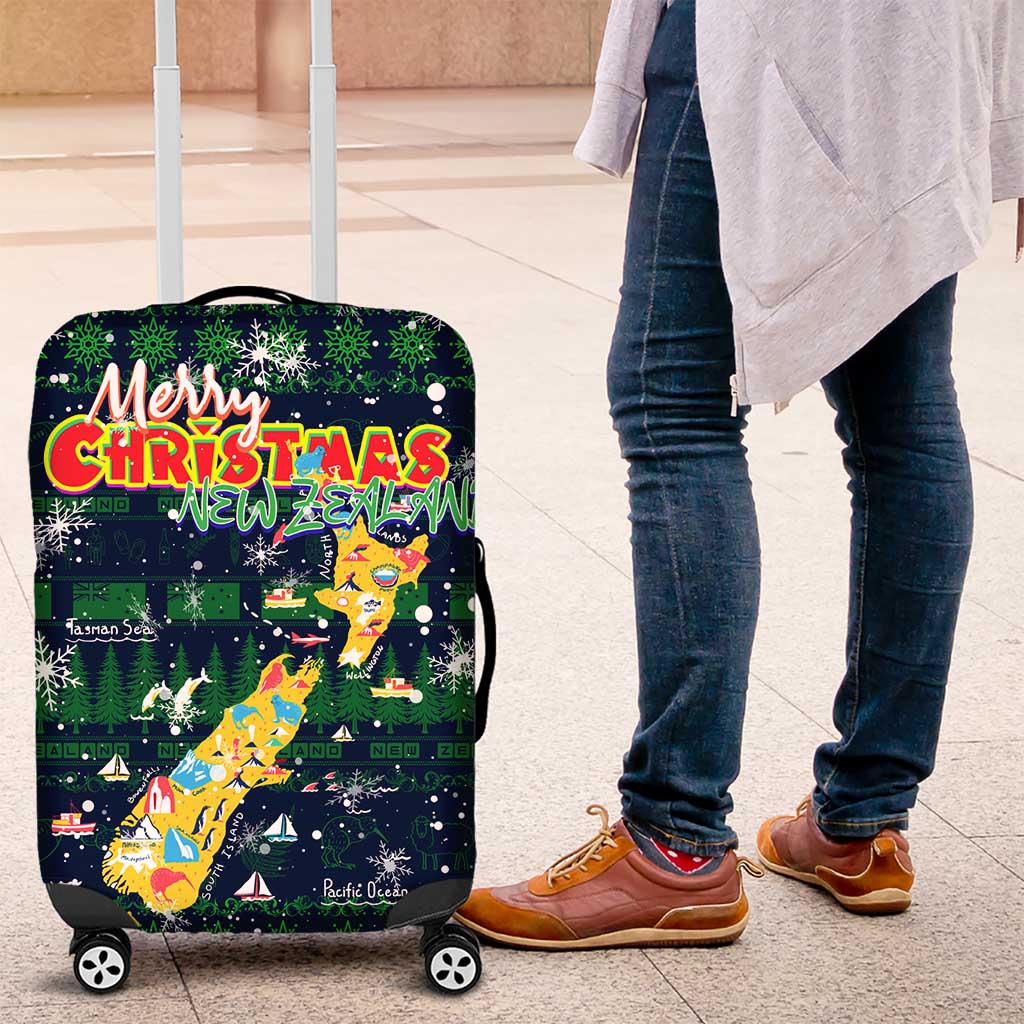 Merry Christmas New Zealand Luggage Cover Xmas Travel Map - Aussie Hoodie