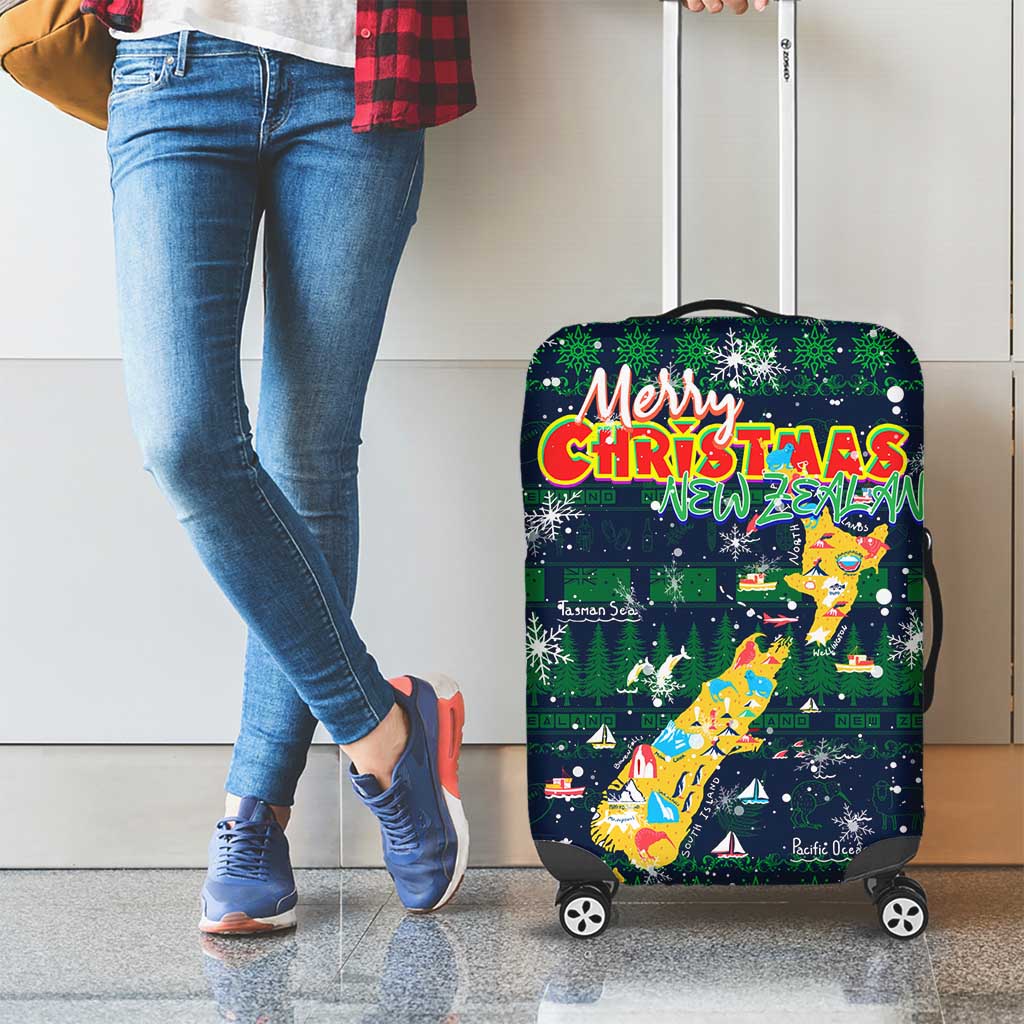 Merry Christmas New Zealand Luggage Cover Xmas Travel Map - Aussie Hoodie