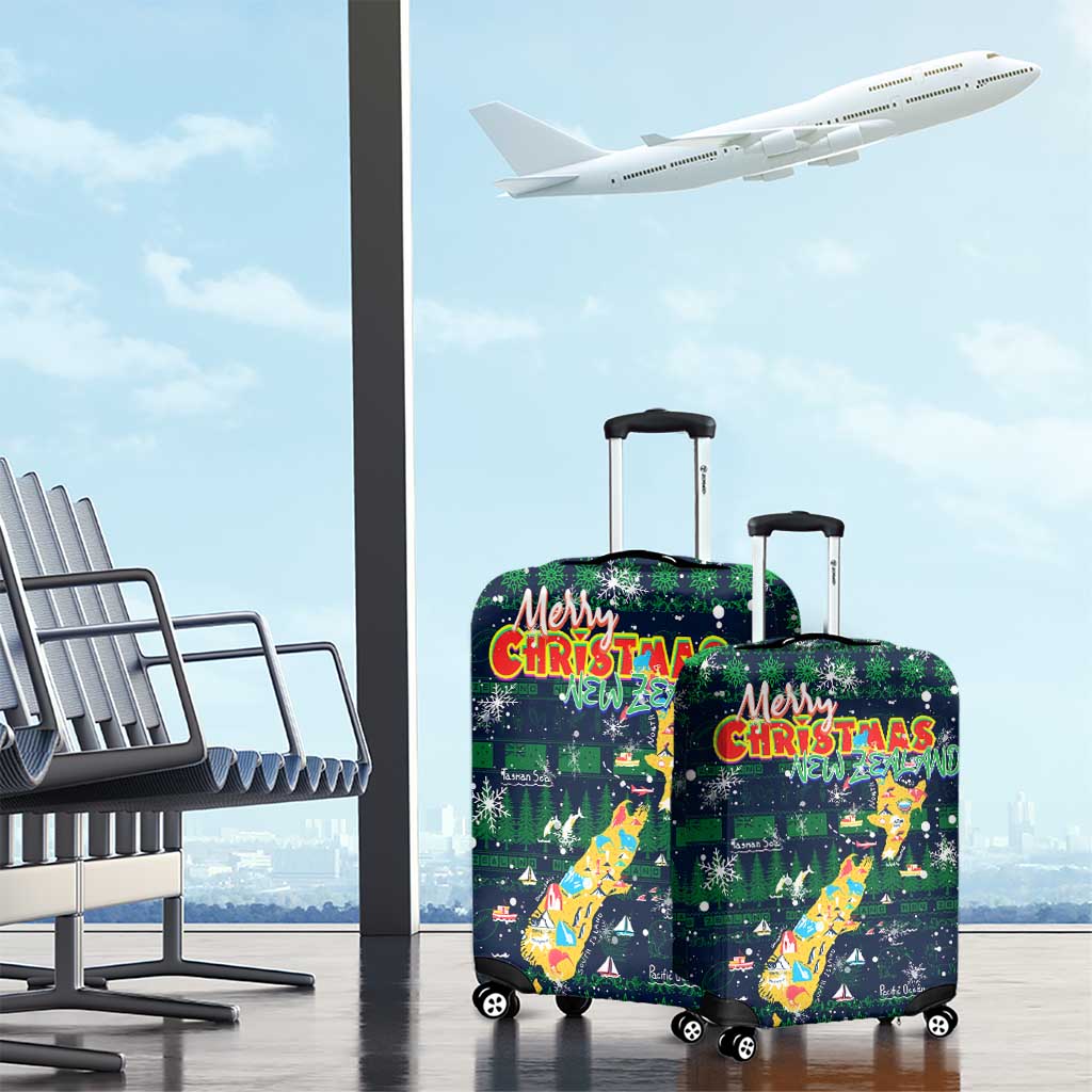 Merry Christmas New Zealand Luggage Cover Xmas Travel Map - Aussie Hoodie