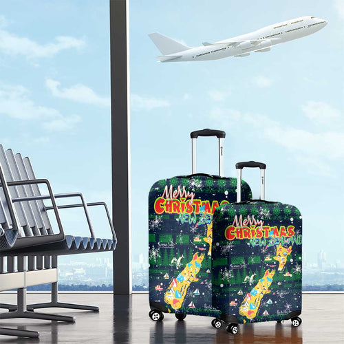 Merry Christmas New Zealand Luggage Cover Xmas Travel Map - Aussie Hoodie