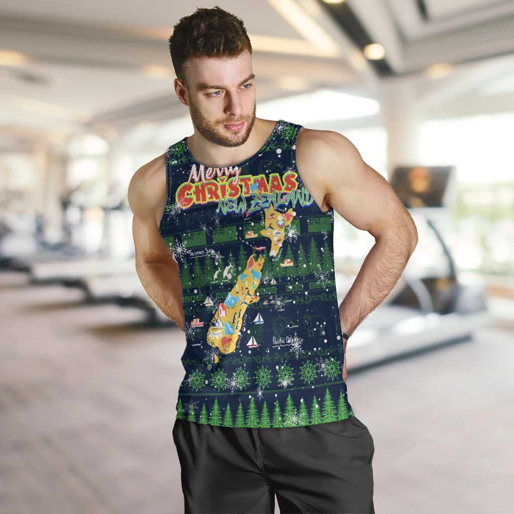 Merry Christmas New Zealand Men Tank Top Xmas Travel Map - Aussie Hoodie