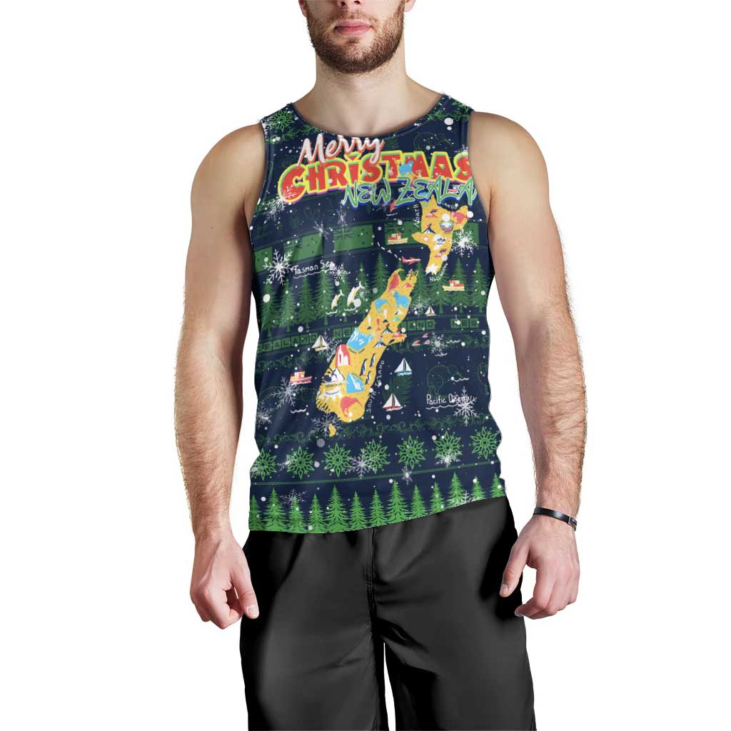 Merry Christmas New Zealand Men Tank Top Xmas Travel Map - Aussie Hoodie