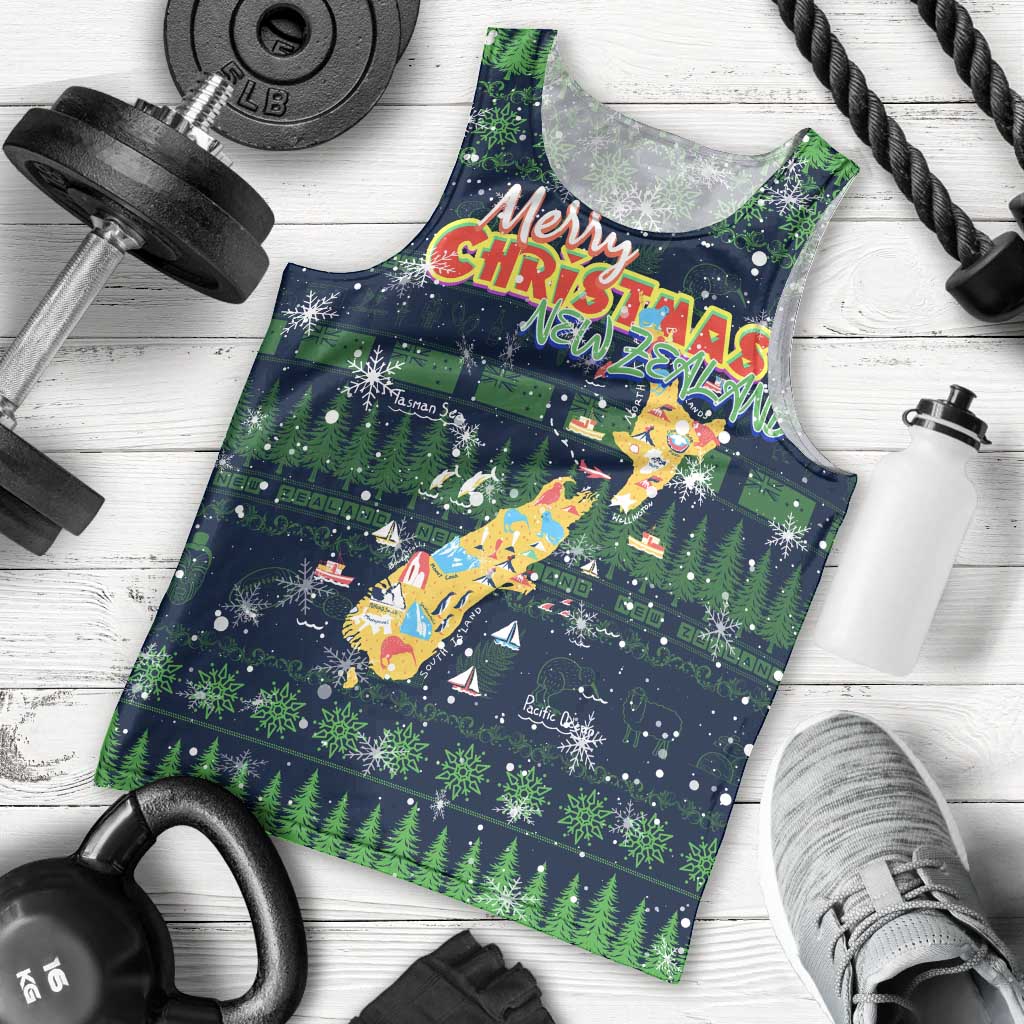 Merry Christmas New Zealand Men Tank Top Xmas Travel Map - Aussie Hoodie