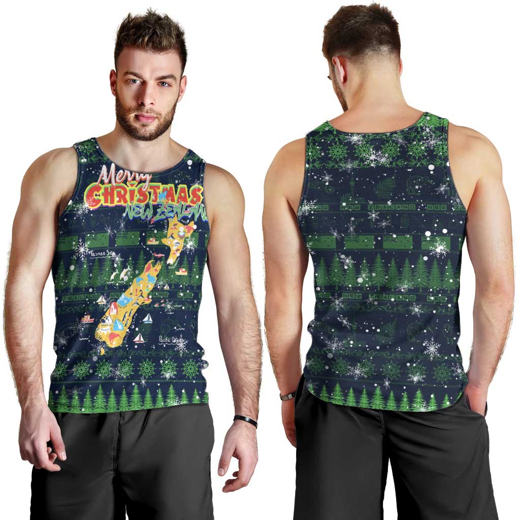 Merry Christmas New Zealand Men Tank Top Xmas Travel Map - Aussie Hoodie